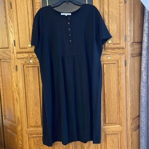 Casual Black Short Sleeve High waisted Maternity Nursing Dress Oversized